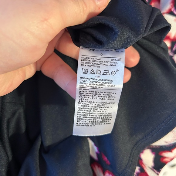 Banana Republic Pink and Navy Floral Midi Dress - Picture 5 of 7